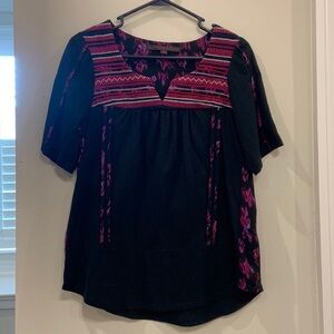 A common thread black and pink top- medium